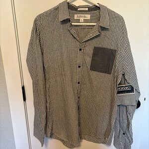 90's Indie Casual Surf Style Ezekiel NWT Checkered Button Up Shirt Size Large